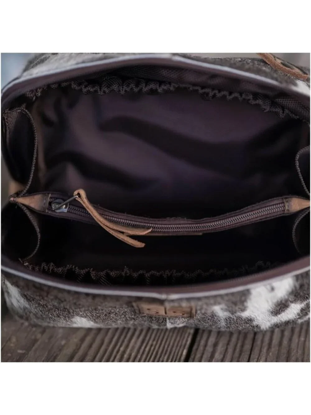 Genuine Leather Cowhide Makeup Bag - Portable Compact Travel Organizer Handbag